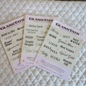 GLASSTATS – A modern take on the wine charm – lot of 3 packages (#2)